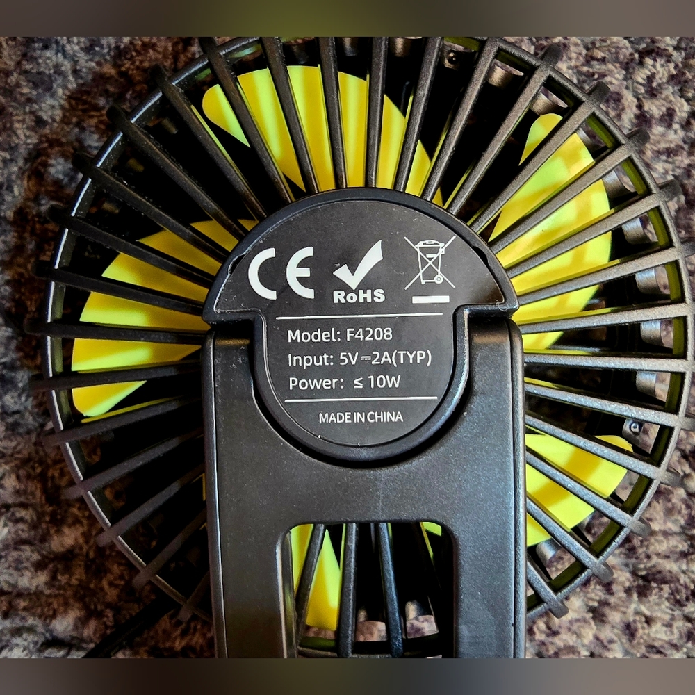 Dual Car Seat Fan USB 360° Rotating Headrest Cooling Fan 3 Speed Adjustable Back - Picture 5 of 9